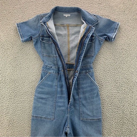 Good American Women's Utility Jumpsuit Denim 6 Pockets Straight Legs -  Size: 1 - Picture 7 of 16